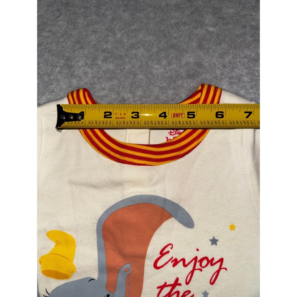 Disney Dumbo Circus Bodysuit 18-24M Cream New Striped Trim One Piece - Picture 6 of 8